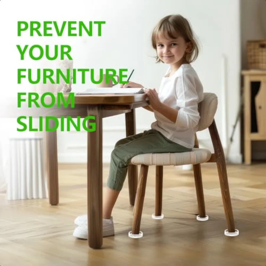 1.6 "x 1.6" أكواب الأثاث المطاطية المستديرة 16 قطعة قواعد أكواب الكرسي للسجاد منصات الأثاث الشفافة غير القابلة للانزلاق مع قبضة السجاد Pr #5