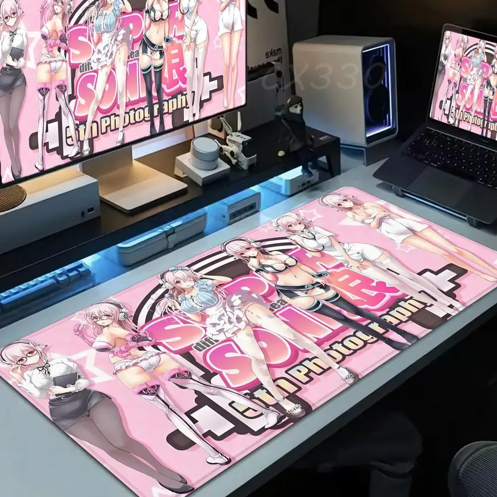 

Super Sonico Mouse Pad Large Computer Mousepad Office 1000x500mm XXL Pc Gamer Non-slip Rubber Keyboard Deskmat