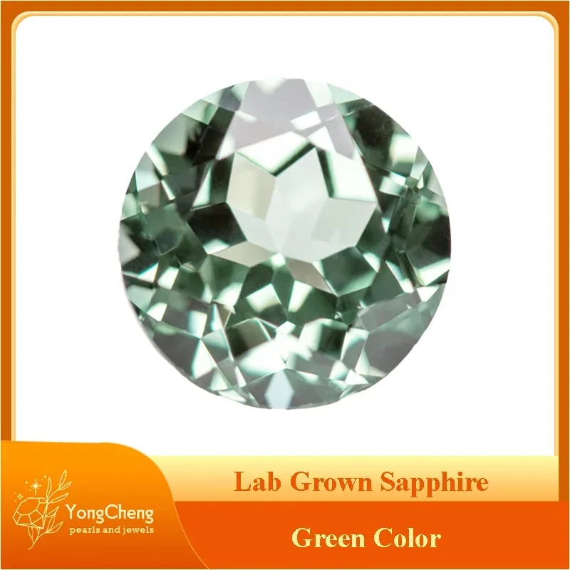 

Lab Grown Sapphire Round Shape Green Color Charms Bead for Diy Jewelry Making Bracelet Materials Selectable AGL Certificate