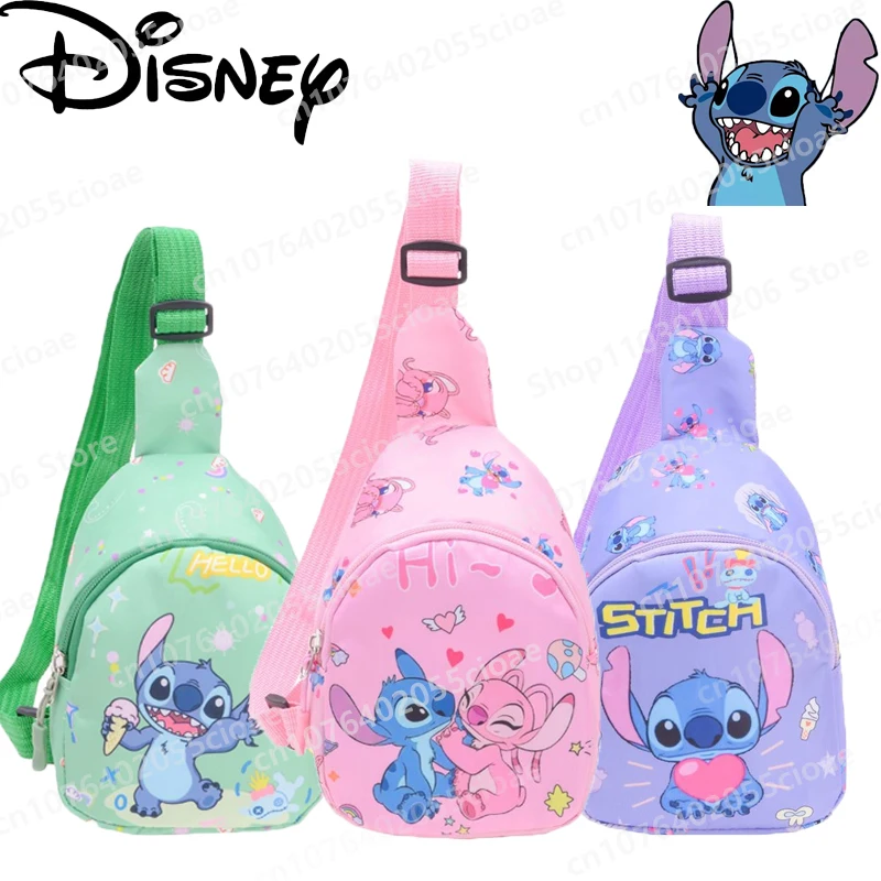 Disney Stitch torba na klatkę piersiowa dziecięca torba kreskówka chłopiec torby na ramię Crossbody dziewczynka mały plecak prezenty świąteczne akcesoria