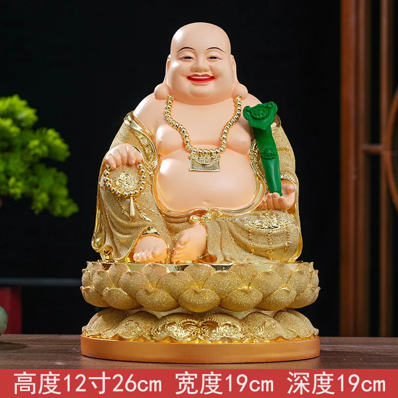 The big-bellied Maitreya Buddha attracts wealth  Nafu uses it to worship temples,  Maitreya laughing Buddha resin Buddha statues