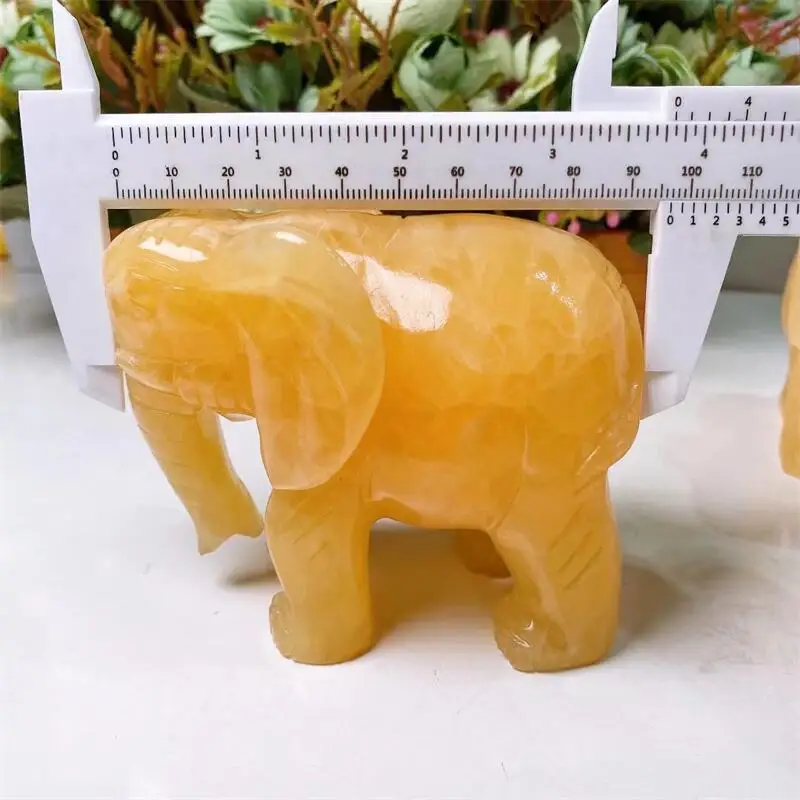 Imagem -06 - Calcite Elefante Escultura de Cristal Animal Cura Energia Pedra Preciosa Coleção Fengshui Casa Decoração Férias Pcs Natural