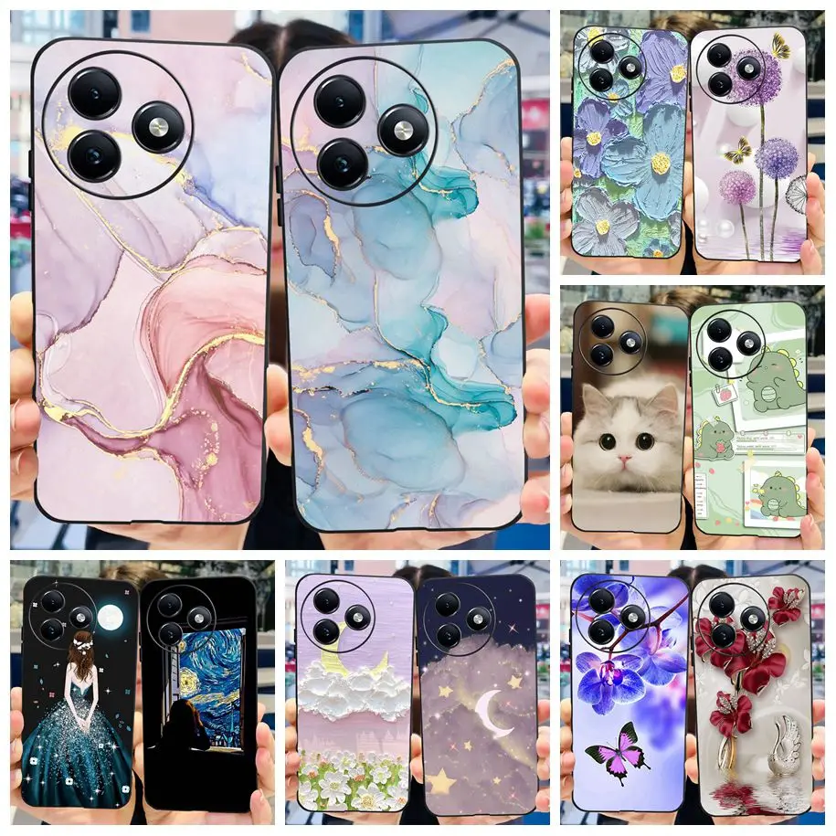 For Itel S24 Case S667LN Cover Luxury Marble Butterfly Soft Silicone Protective Shell For Itel S24 4G S 24 Fundas ItelS24 Bumper