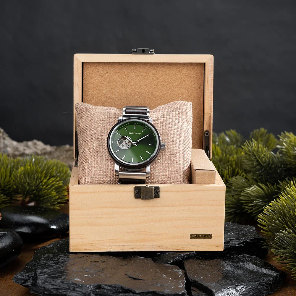 Mechanische Heren Horloges Hout Horloge Voor Heren Horloges Automatische Pols Mechanische Polshorlogio Remasculino Mannelijk Horloge Custom