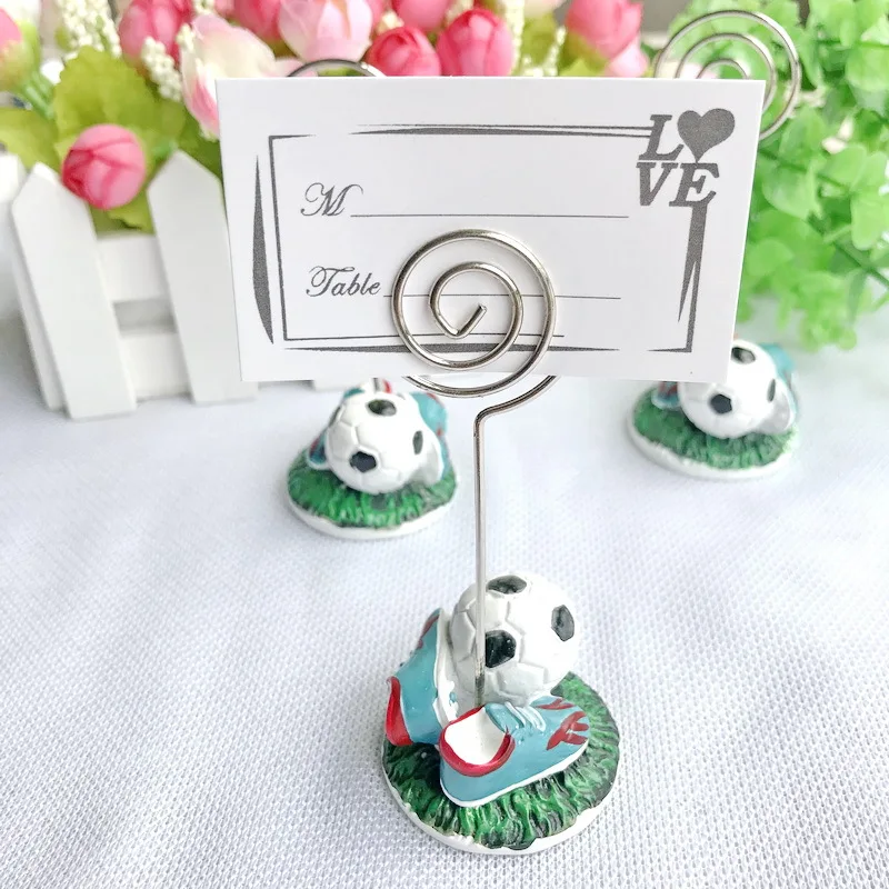 Soccer Themed Place Card Holders, Wedding Table, Football Name Card Holder, Unique Party Decor, 12Pcs