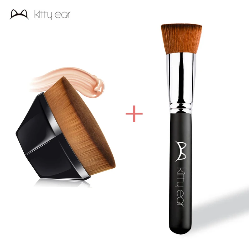 

2pc Foundation Makeup Brush Kit Beauty Face Portable BB Cream Cosmetics Halo Dyeing Kabuki Brush Soft Base Female Makeup Tools