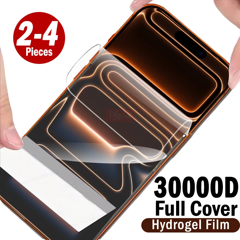 

2-4Piece Easy-Installation Soft Hydrogel Film For iPhone 17 Pro Max 17 Air 16 Pro Max 15 14 Plus 13 12 Mini 16E Screen Protector