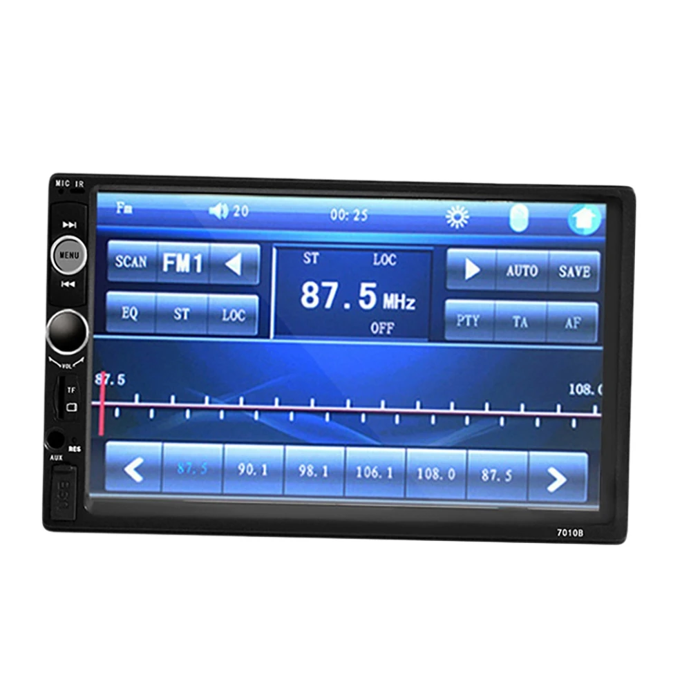 

7 Inch Din Car Radio Bluetooth MP5 MP4 Player with Rear View Camera Touchscreen FM TF AUX Mirror Link USB Charge