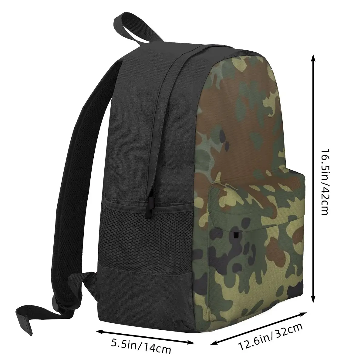 Flecktarn Camouflage Backpack Student BookBag Children School Bag Laptop Shoulder Bags for Men Women