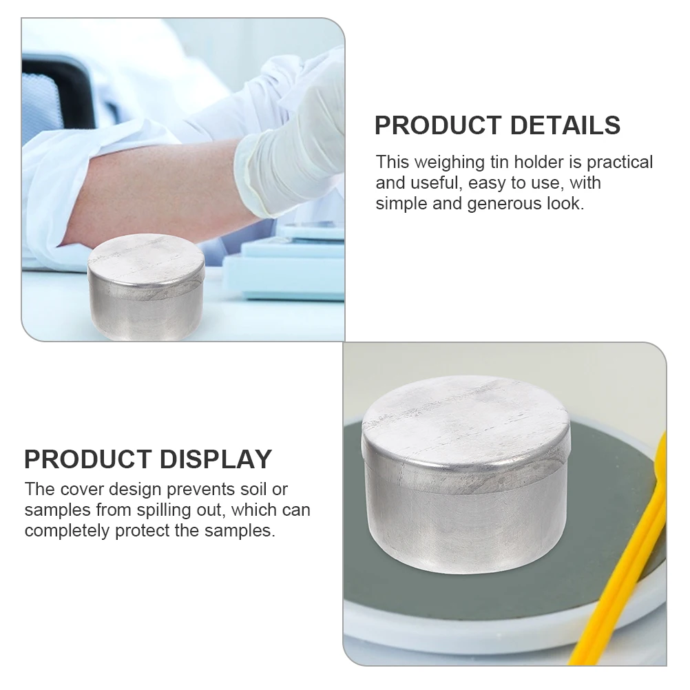 

2pcs Aluminum Can Soil Collection Jar Laboratory Weighing Holder Round Tins Containers For Chemical Experiments Teaching