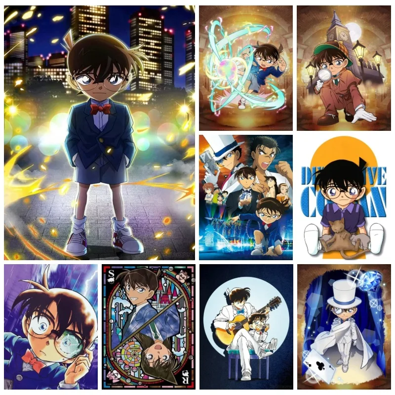 Detective Conan Anime 5D DIY Diamond Painting No Frame Diamond Art Mosaic Craft Kit Home Wall Art Handmade Gift
