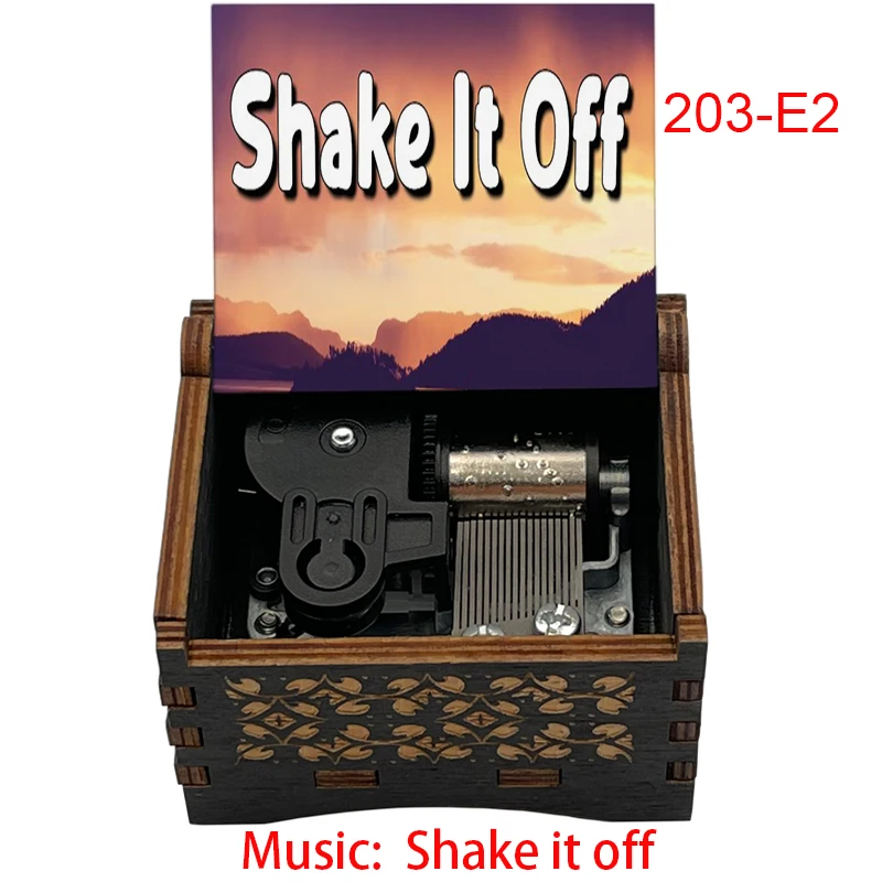 شعبية هز إذا قبالة خشبية يختتم صندوق تشغيل الموسيقى 18 ملاحظة حركة لطيف هدية صغيرة للأصدقاء عيد ميلاد مهرجان المشجعين تذكارية #3