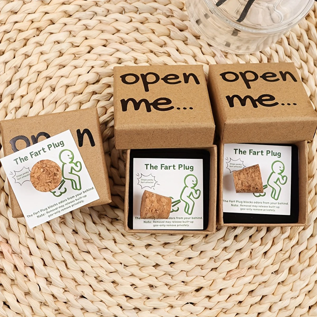 مجموعة واحدة من صندوق هدايا مضحك بمقبس ضرطة مع شخصية كرتونية وعبارات روح الدعابة - نكتة مبتكرة لحفلات الزفاف، هدية مثالية لحفلات أعياد الميلاد #6