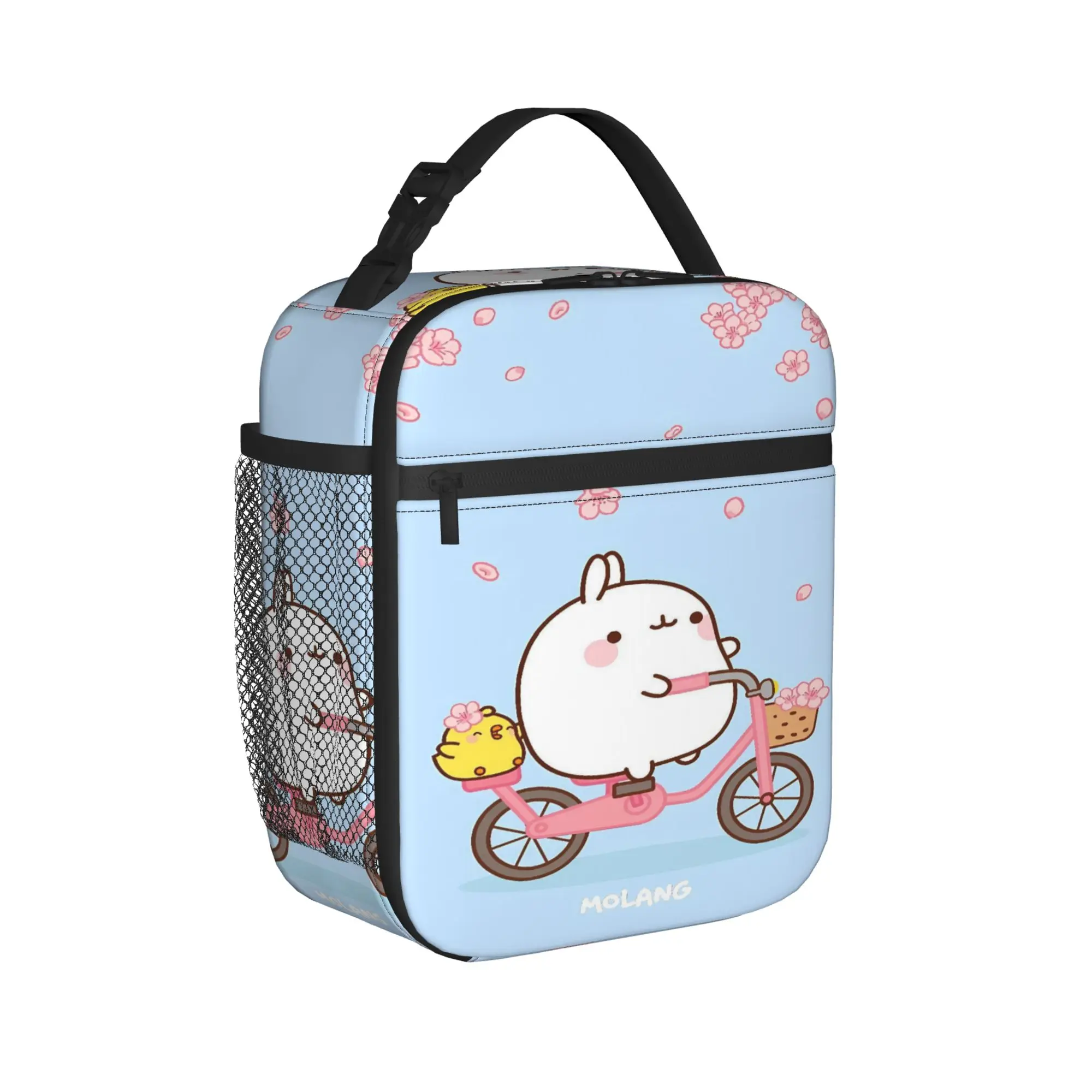 Molang Funny Cartoon Lunch Bag For Child  Print Lunch Box Fun Picnic Cooler Bag Portable Oxford Thermal Tote Handbags