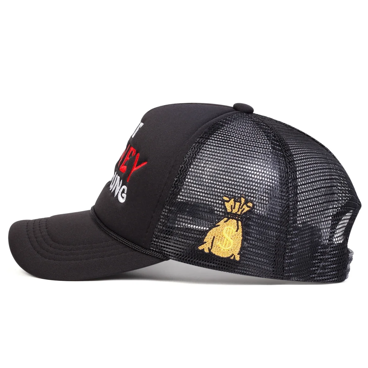 Unisex THE MONEY Letter Embroidery Baseball Net Caps Hip Hop Cap Spring Summer Outdoor Adjustable Casual Hats Sunscreen Hat