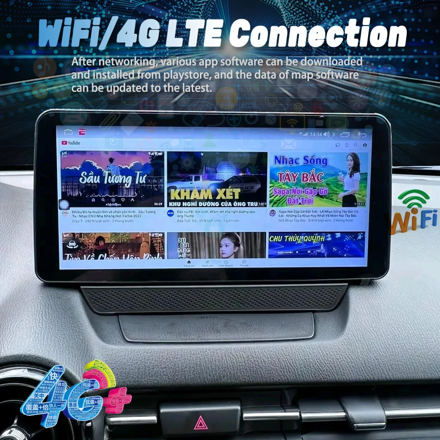 10.25 Inch 8+256GB Android 14 Car Radio For Mazda CX3 CX-3 Mazda 2 Demio 2014-2020 Multimedia Auto Video Player 4G WIFI CarPlay