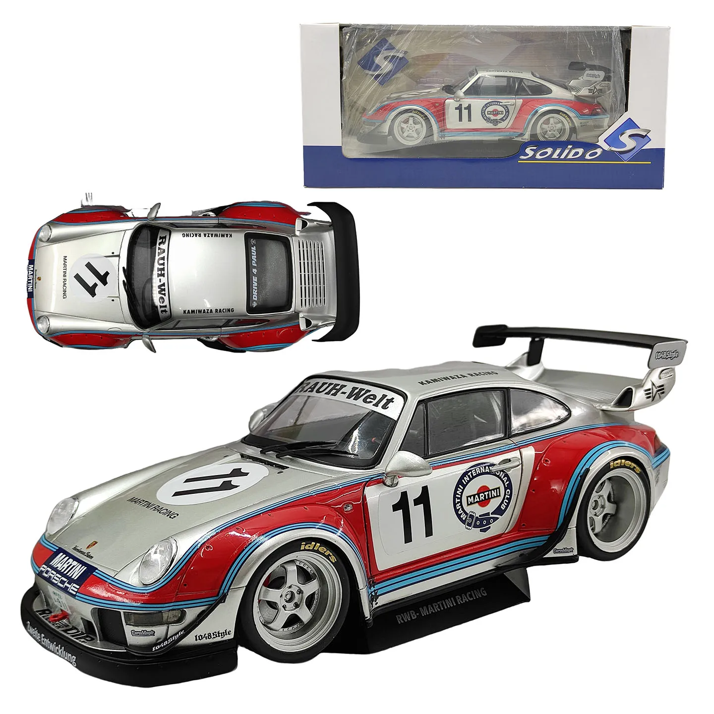 Diecast SOLIDO S 1:18 Scale Porsche 911 RWB 2020 #11 Alloy Car Model