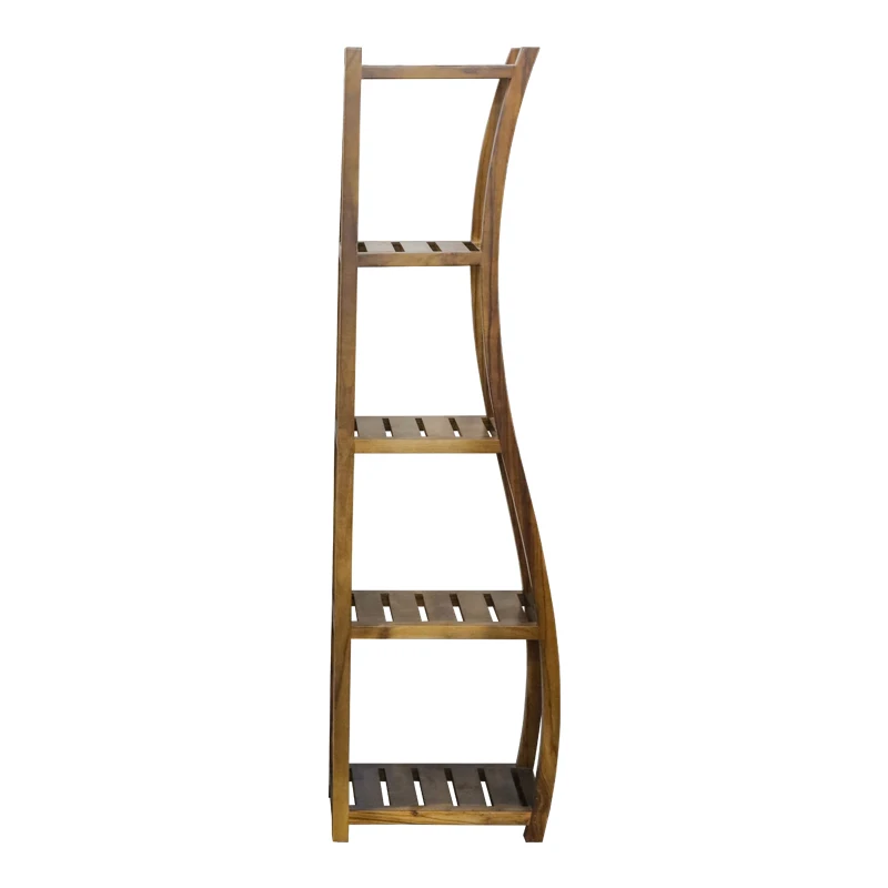 

Chinese-style solid wood multi-functional storage rack, living room floor-to-ceiling Zen flower stand, balcony potted shelf