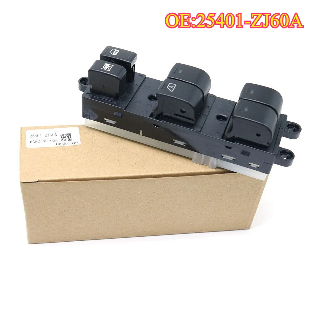 

High quality New For 25401-ZJ60A For 2008-2012 Nissan Sentra Pathfinder Left Side Double Lock Car Window Lifter Control Switch