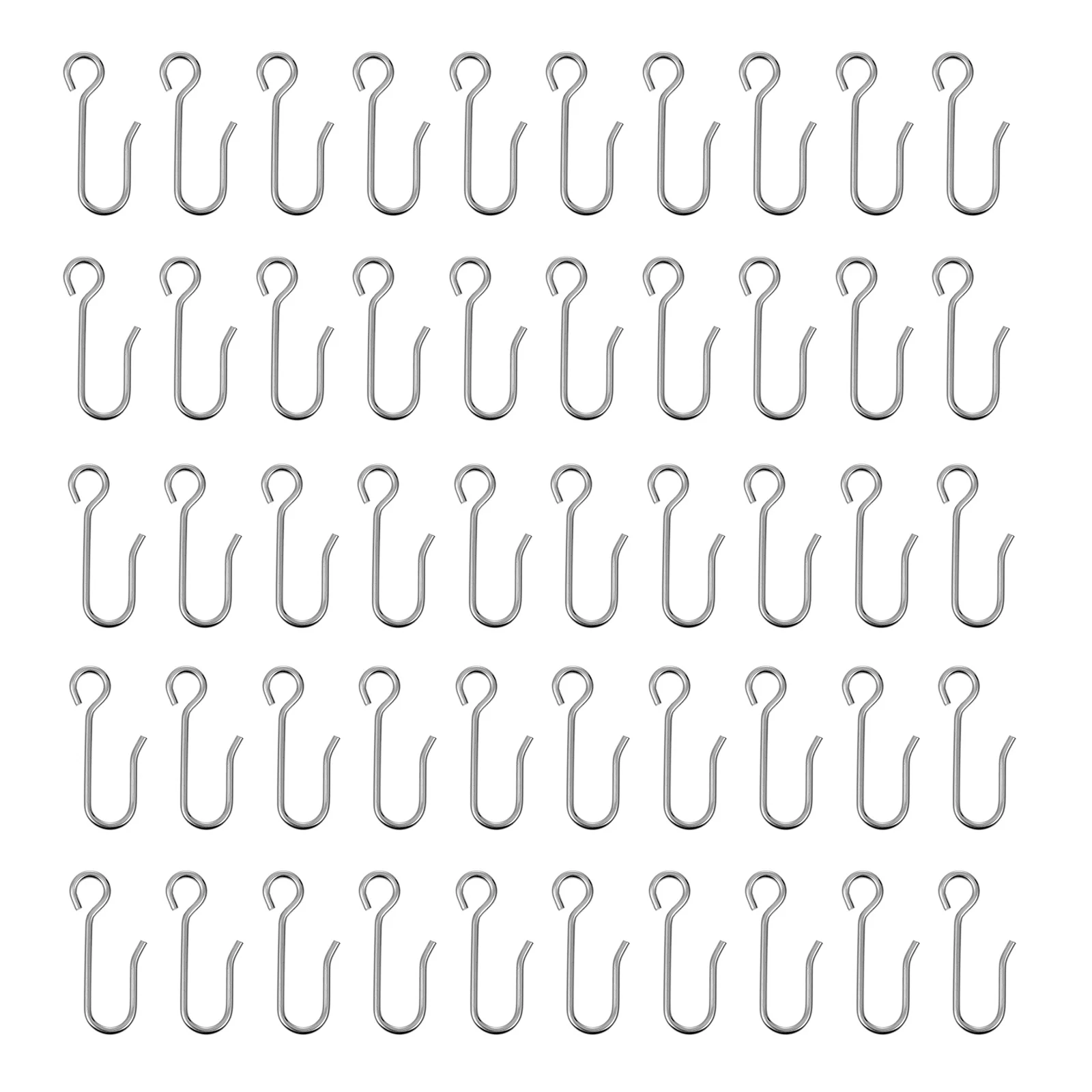 

100Pcs Hooks Stainless Steel Rustproof Curtain Holders for Bathrooms Universal S Type Hooks Curtain Holders