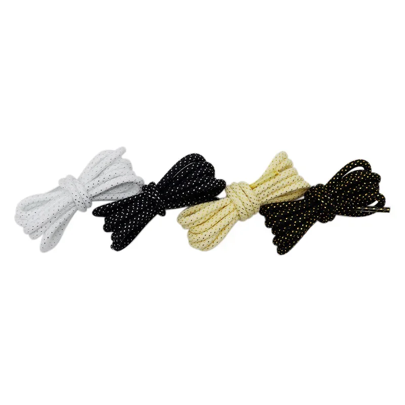 Coolstring 60-100Cm Kids Shoe Accessory 4.5MM Golden/Silver Wires Round Tape Luxurious Metallic Yarn Premium Rope Drop-Shipping