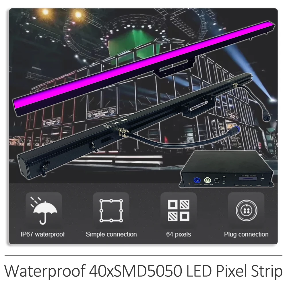 야외 무대 이벤트 조명 LED 방수 픽셀 매핑 바 라이트, 디스코 DJ 나이트 클럽 장식, 파티 무대 조명, 40x0.5W