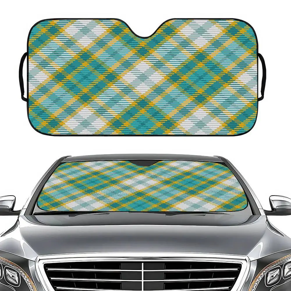 

Tartan Print Foldable Car Windshield Sunshade - UV Block, Front Window Cover, Car Accessory