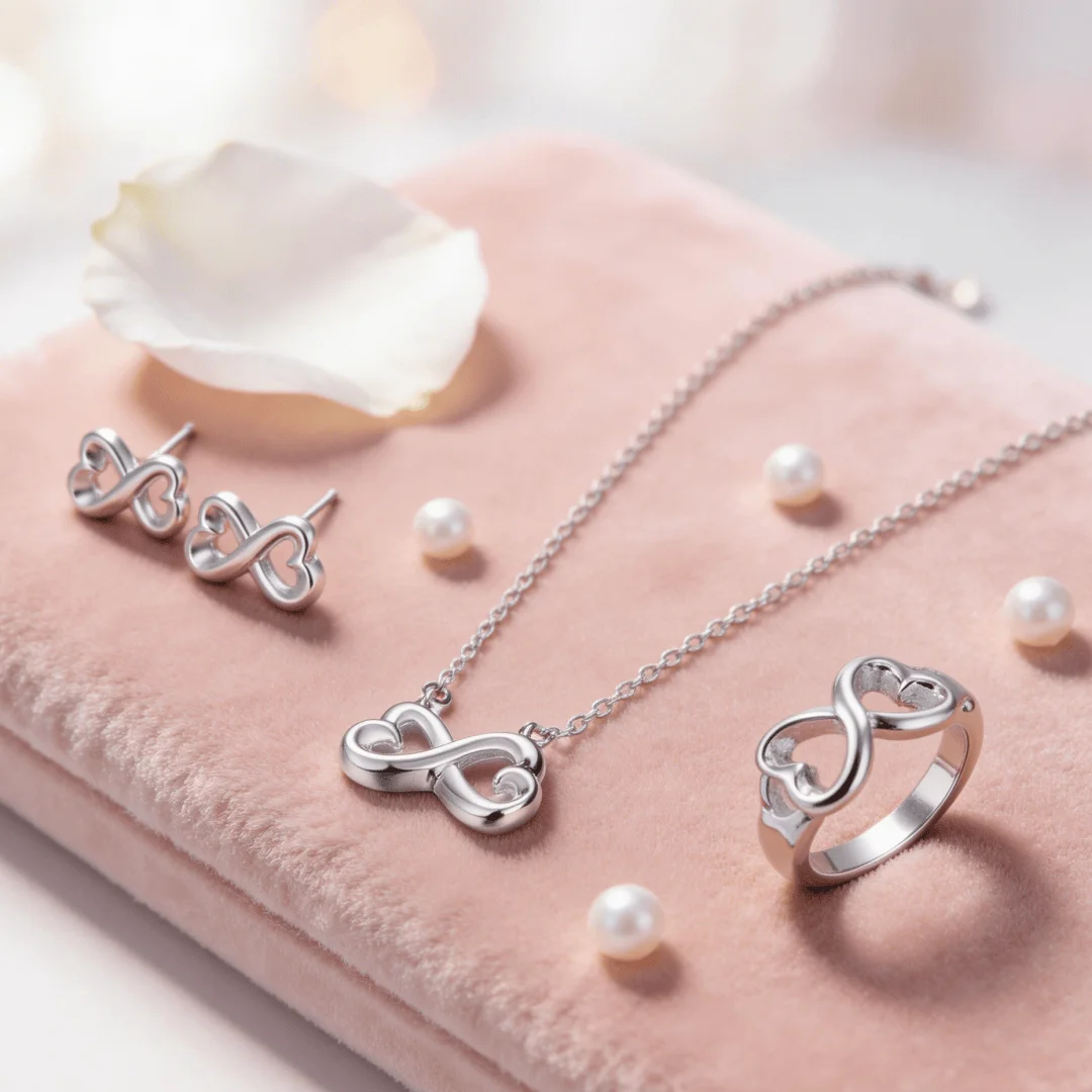 New arrive 925 Sterling Silver delicate Cross Necklace Earring rings for women streetwear Jewelry set Fashion Party wedding Gift