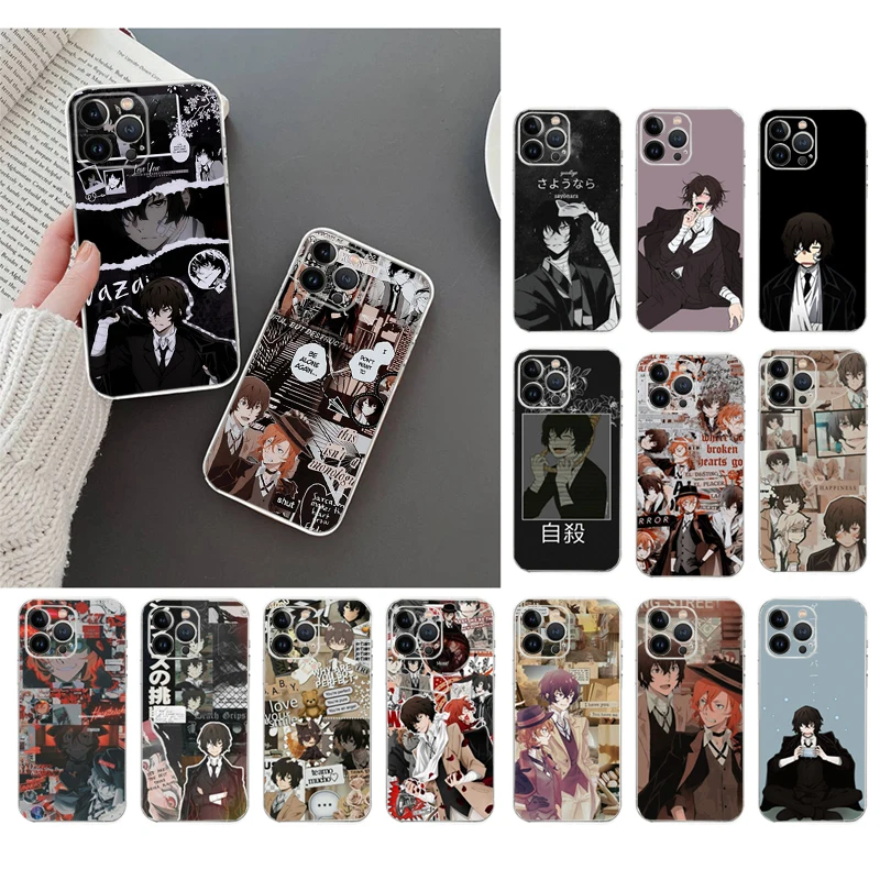 Phone Case For iphone 16 15 14 Pro Max 16 15 14 13 12 Pro 15 14 Plus SE Bungou Stray Dogs Dazai Osamut Case Funda Capa Cell