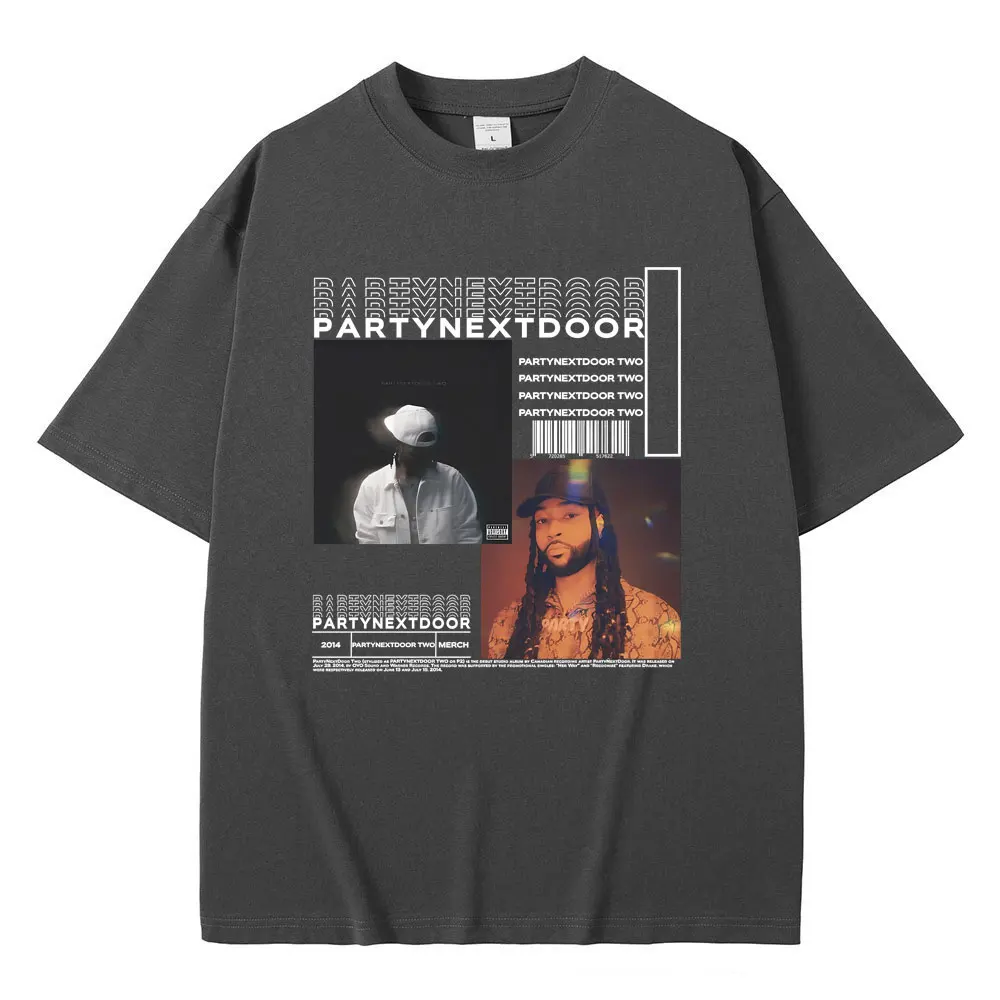 Rapper Partynextdoor Partynextdoor Two Album Graphic Tshirt Male Hip Hop Vintage T-shirts Men's Cotton Tees Oversized T Shirt