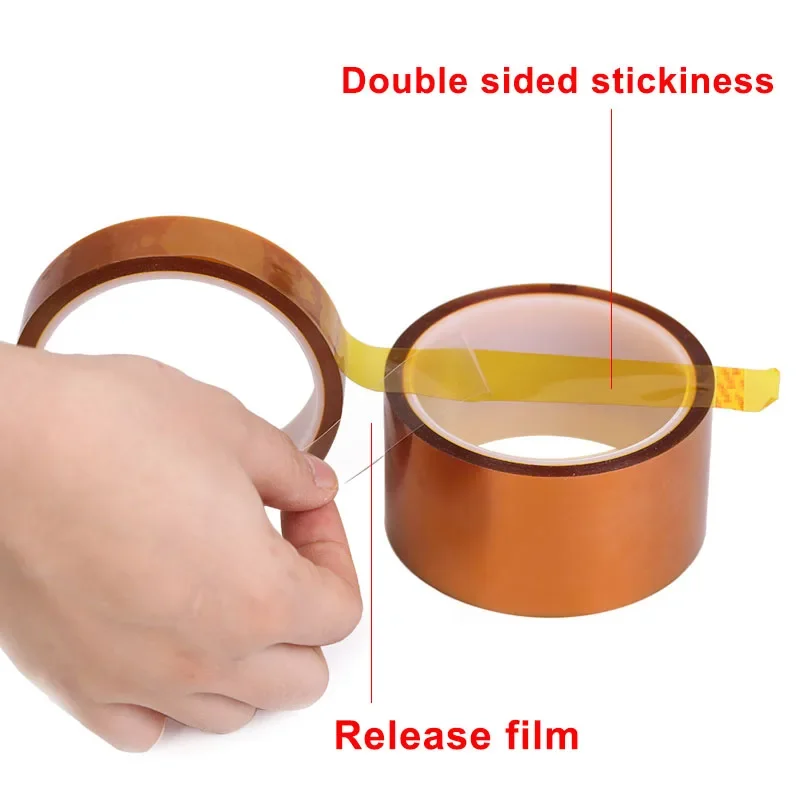 Width 3mm~100mm High Temperature Adhesive Tape Heat Resistant Polyimide Double Sided Kapton Tape 10M/Roll