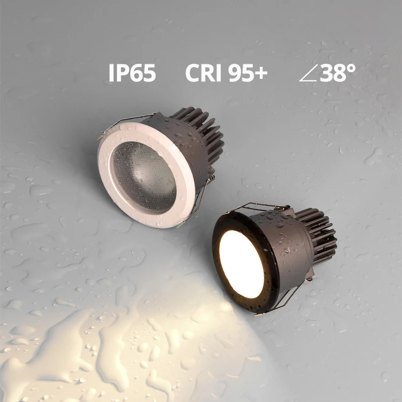 

Черно-белый водонепроницаемый IP65 светодиодный точечный светильник 7 Вт 12 Вт, встраиваемый светильник, литая под давлением лампа для кухни, ванной комнаты