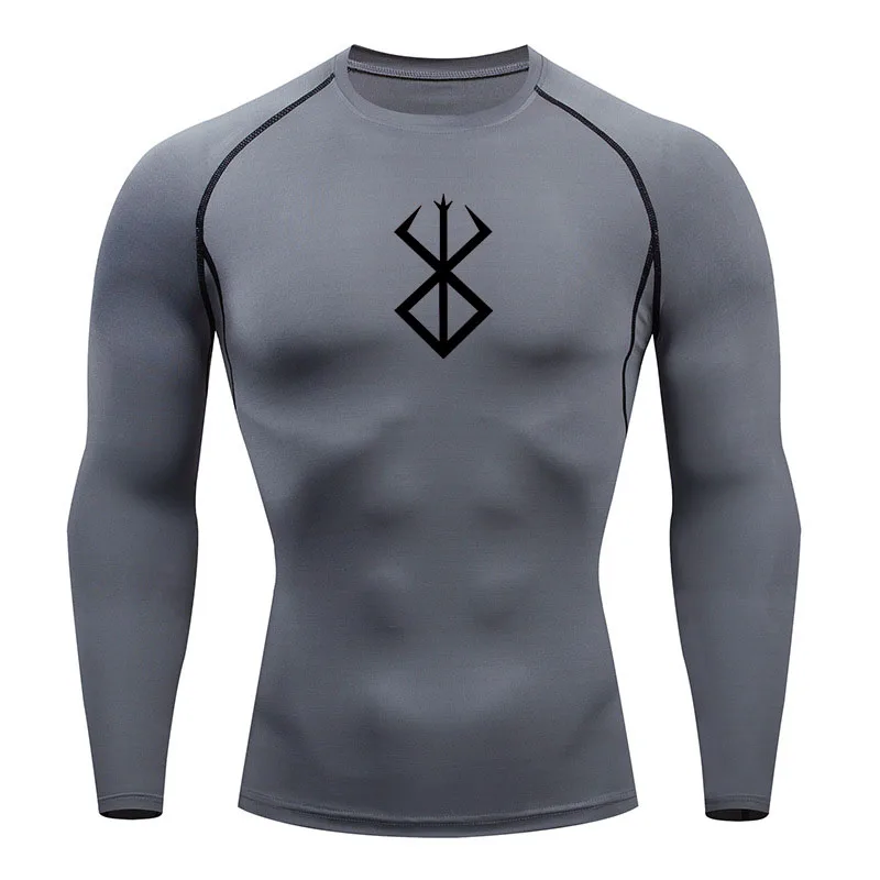 Men Compression Running T-shirt Fitness Tight Long Sleeve Sport Shirts Training Jogging Tops Gym Sportswear Dry Fit Rashgard