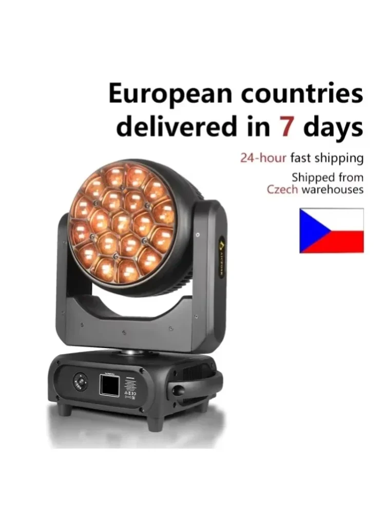 19x40W RGBW Zoom Bee Eye Moving Head Wash Light DMX512 LED-Bühnenlicht mit einstellbarem Fokus für DJ, Disco, Club, Hochzeit, Party, Live-Show