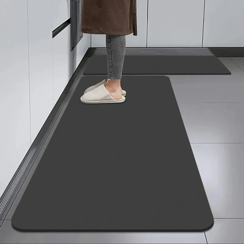 Kitchen Floor Mat Non-slip Absorbent Carpet Soft Diatom Mud Home Decoration Solid Color Long Rug Water-Absorbent Quick-drying