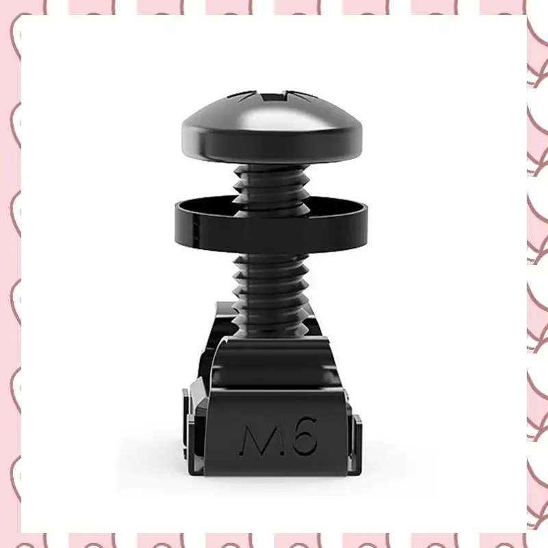 

HHTL 50Pcs M6x16mm Cabinet Screws Rack Mount Cage Nuts Screw Washers For Server Chassis Distribution Shelves Routers