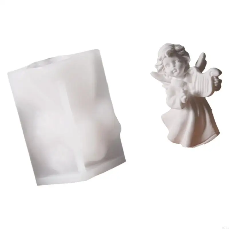 97BA الملاك الجناح سيليكون شمعة قوالب ل شمعة الصابون الشوكولاته الزفاف الديكور مجنح فتاة السيليكون قالب الخبز قوالب