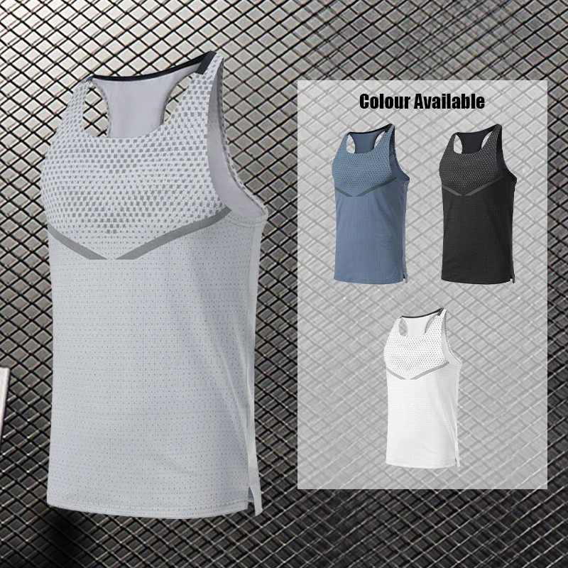 Men's Running Vest Outdoor Training Clothing Male Sportswear Sleeveless T-shirt Gym Jogging Tank Top Bodybuilding T Shirt