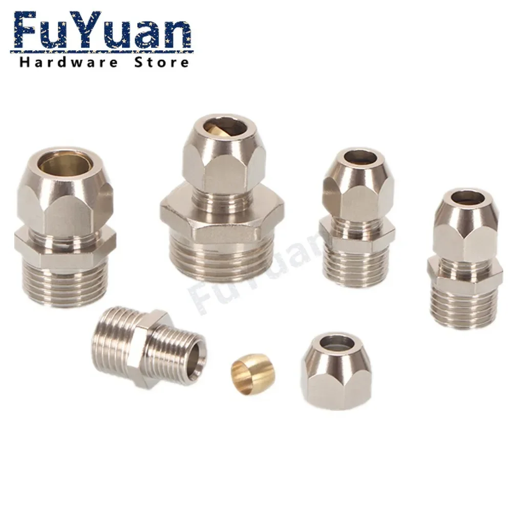 1pcs Brass Ferrule Tube Compression Fitting Connector 1/8