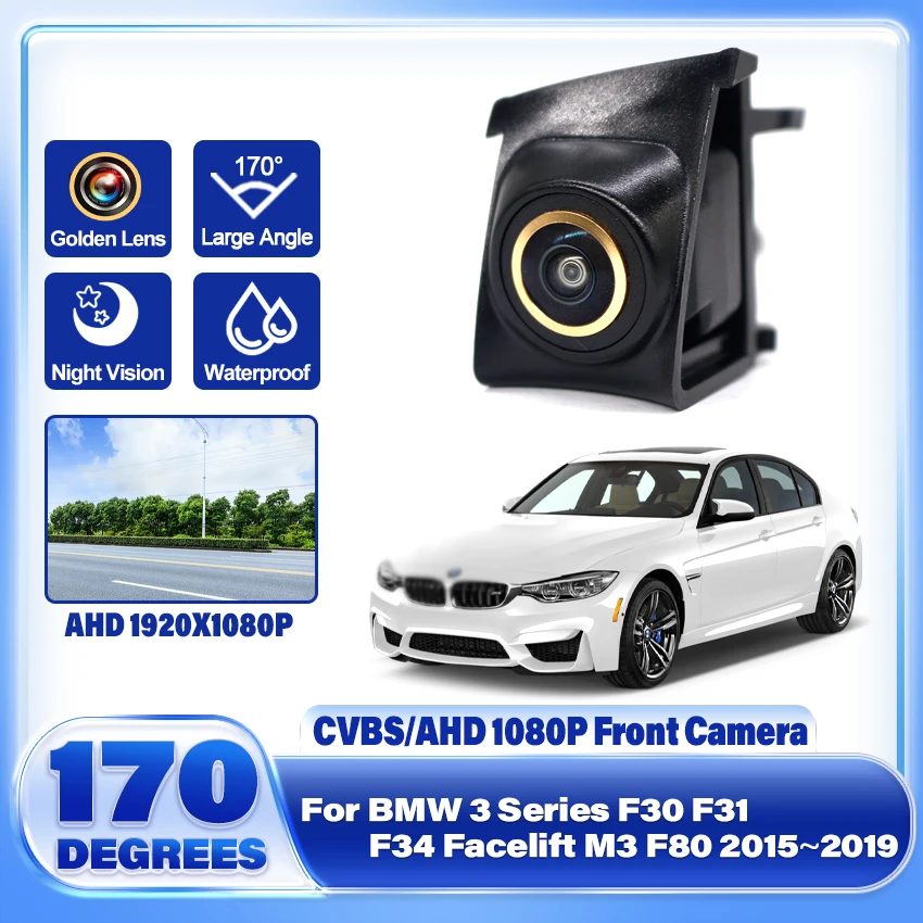 CCD Car Front View Parking LOGO Camera Night Vision Positive Image For BMW 3 Series F30 F31 F34 Facelift M3 F80 2015~2019