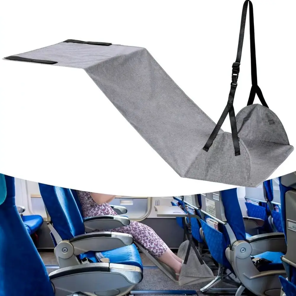 Comfortable Travel Footrest Hammock Portable Leg Rest For Airplane Train Office Desk Adjustable Height Foot Support Gear