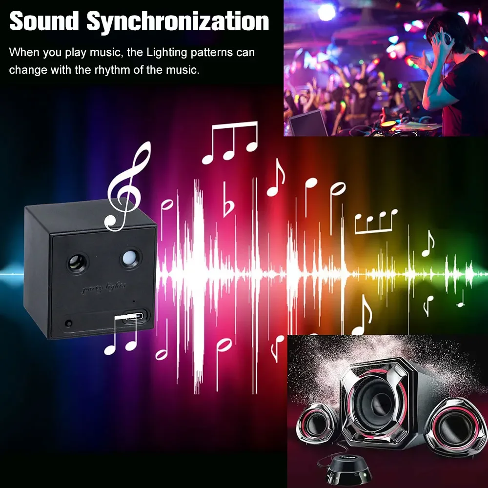 2PCS Mini Laser Party Lights Rechargeable Portable Stage KTV Disco Lamp Atmosphere Laser Lights Flash for Party Xmas Wedding Bar