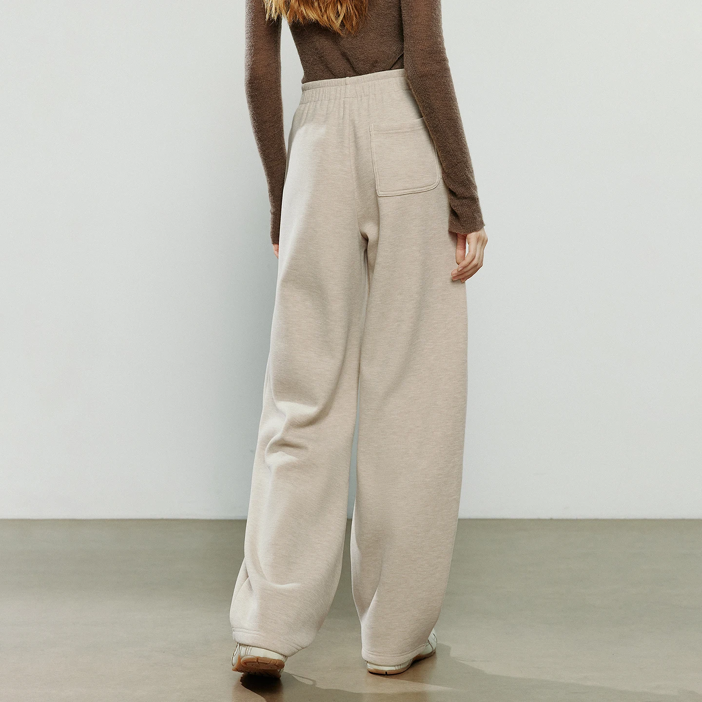 TOYOUTH سراويل تقليدية نسائية 2025 شتاء جديد يشبه الكشمير مبطنة بالصوف مدبب سميك بنطلون دافئ #5