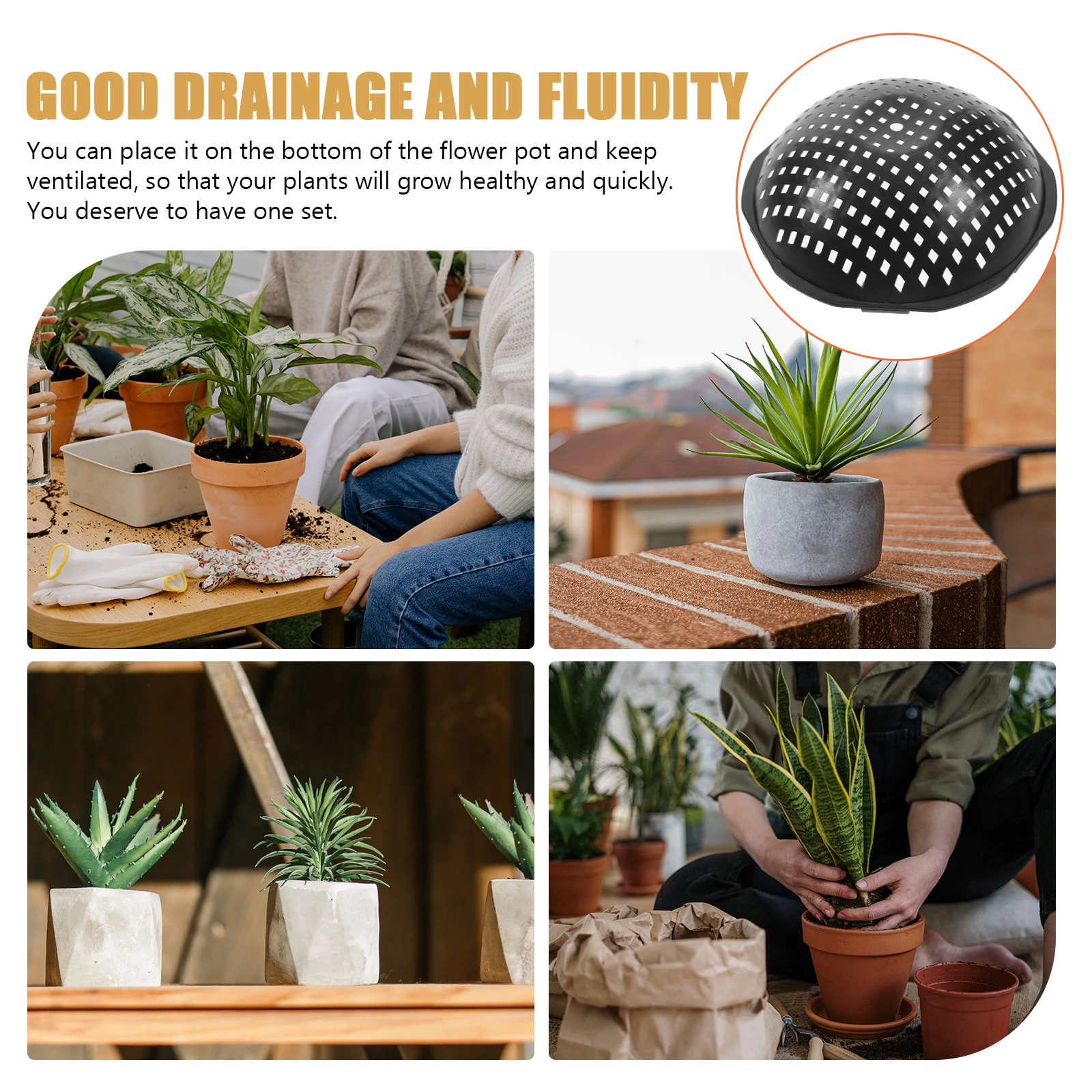 

50pcs Flower Pot Hole Mesh Pad Plastic Planter Bottom Grid Mat For Drainage Soil Retention Bonsai Pot Accessory Garden Tool