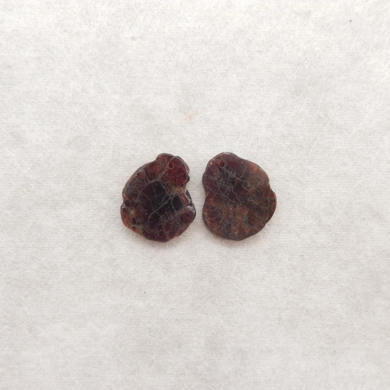 

Natural Polished Garnet Nugget-Shaped Earrings Pair Deep Red Gemstone Jewelry for Women 20x17x3mm-6.6g