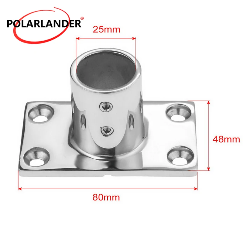 

Heavy Duty 316 Stainless Steel Marine Handrail 90 Degree Rectangular Base for 1" Tube Boat Deck Hardware