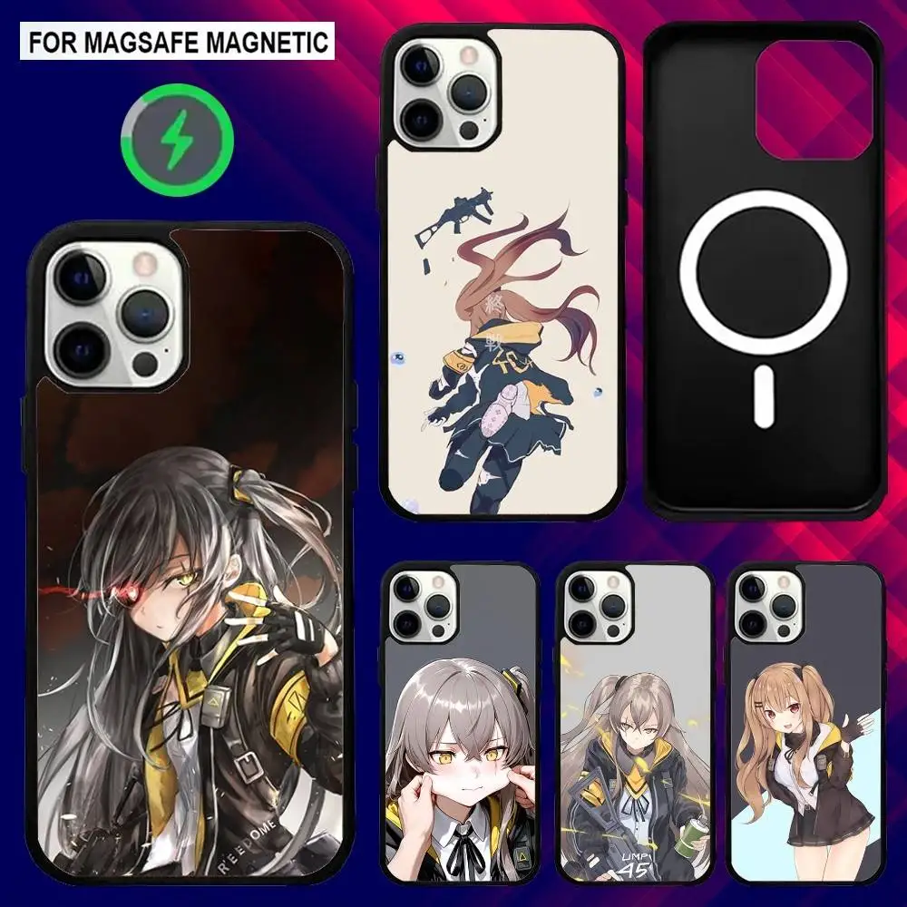 

Girls F-Frontline U-Ump45 Phone Case For iPhone 16e,16,15,14,13,12,11,Plus,Pro,Max,Mini Magsafe Magnetic Wireless Charging