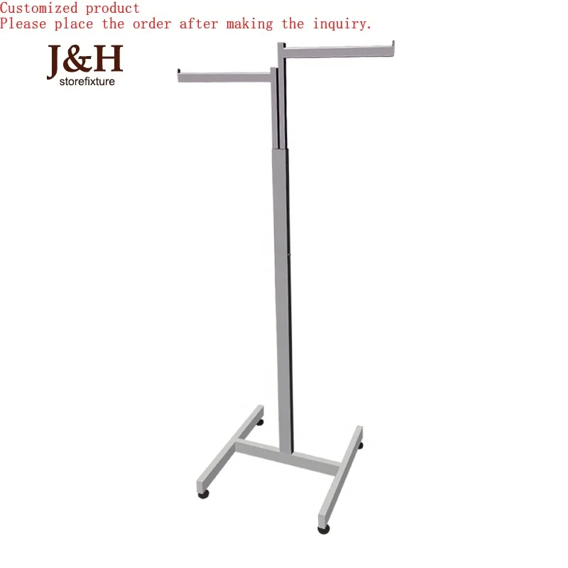 

Clothes Store 2 Way Metal Bag Rack Hanging Clothes Display Racks Stand Retail Clothing Rack