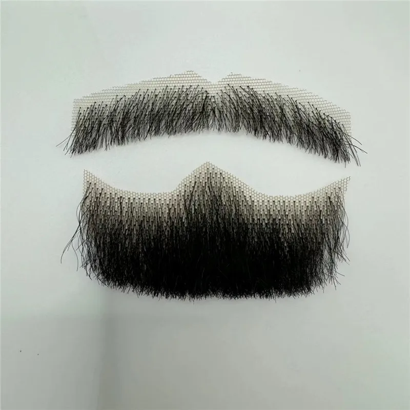 Neueste Yak Hair Face Fake Beard Schwarz Farbe Spitze Fake Schnurrbart für Männer Drama/Party/Film Heatrical/Urlaub