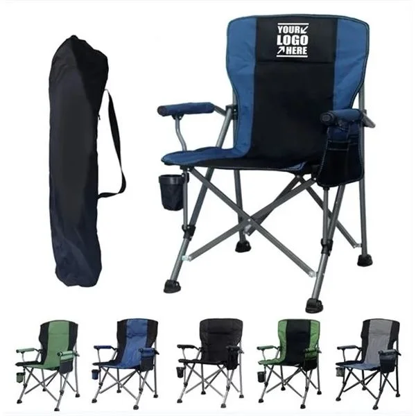 Horseshoe Chair Outdoor Camping All-terrain Folding Iron Metal Oxford Fabric Portable Installation-free Leisure Cup Holder
